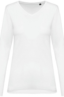 Kariban Premium PK307 - Ladies V-neck long-sleeved Supima® t-shirt