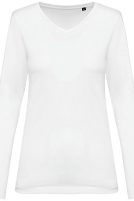 Kariban Premium PK307 - Ladies' V-neck long-sleeved Supima® t-shirt