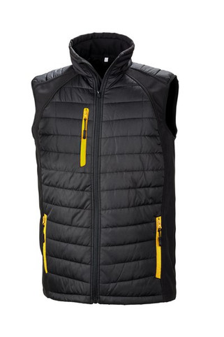 Result R238X - SVART KOMPASS PADDED SOFT SHELL GILET