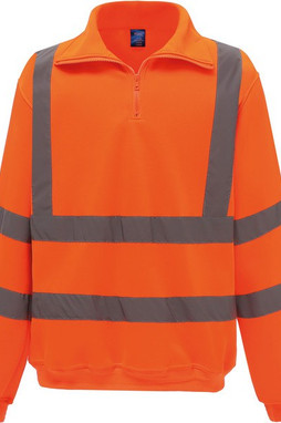 Yoko YHVK06 - Hi-Vis Zip Neck Sweatshirt