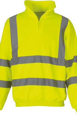 Yoko YHVK06 - Hi-Vis Zip Neck Sweatshirt