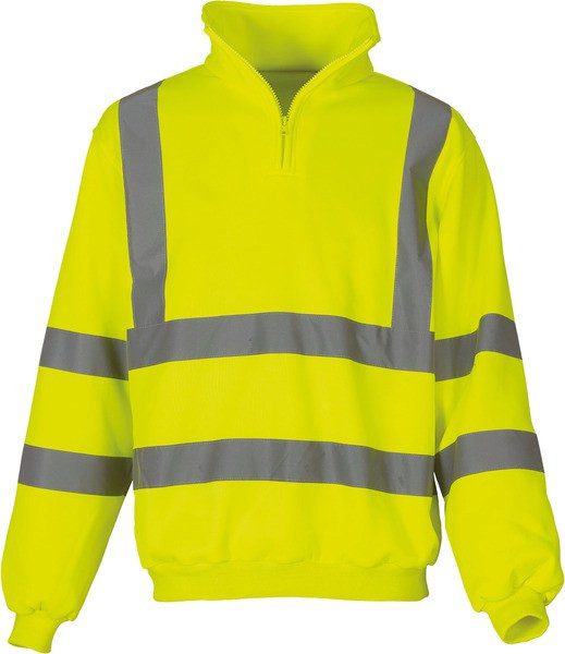 Yoko YHVK06 - Hi-Vis Zip Neck Sweatshirt