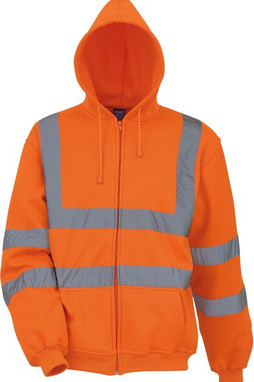 Yoko YHVK07 - YOKO Kapuzenpullover mit Reißverschluss in Warnfarbe