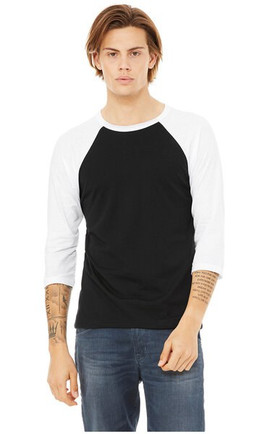 Bella B3200 - Unisex ¾ sleeve baseball tee