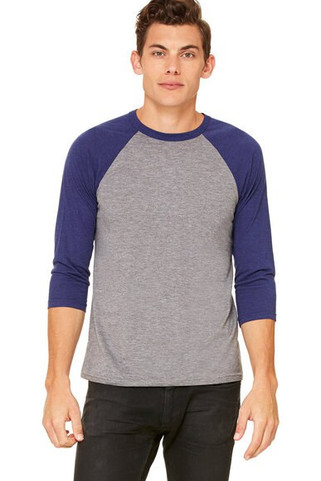 Bella B3200 - Unisex ¾ sleeve baseball tee