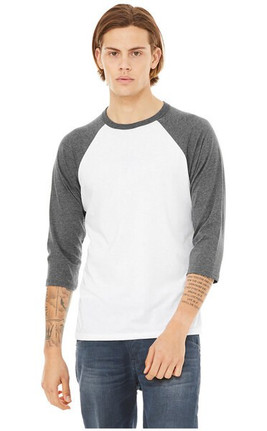 Bella B3200 - Unisex ¾ sleeve baseball tee