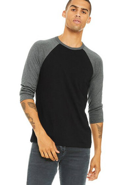 Bella B3200 - Unisex ¾ sleeve baseball tee