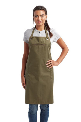 Artisan Collection by Reprime RP121 - Unisex Barley Contrast Stitch Sustainable Bib Apron