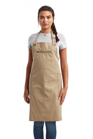 Artisan Collection by Reprime RP121 - Unisex Barley Contrast Stitch Sustainable Bib Apron