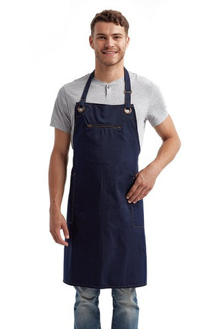 Artisan Collection by Reprime RP121 - Unisex Barley Contrast Stitch Sustainable Bib Apron