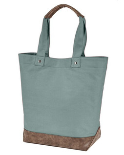 Authentic Pigment AP1921 - Elegant Canvas Tote with Leather Accents