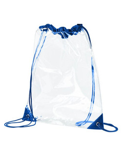 BAGedge BE253 - Clear PVC Drawstring Backpack with Contrasting Straps
