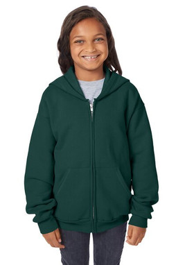 Hanes P480 - Youth 7.8 oz. EcoSmart® 50/50 Full-Zip Hooded Sweatshirt