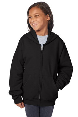 Hanes P480 - Youth 7.8 oz. EcoSmart® 50/50 Full-Zip Hooded Sweatshirt
