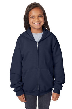 Hanes P480 - Youth 7.8 oz. EcoSmart® 50/50 Full-Zip Hooded Sweatshirt