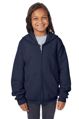 Hanes P480 - Youth 7.8 oz. EcoSmart® 50/50 Full-Zip Hooded Sweatshirt