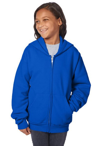 Hanes P480 - Youth 7.8 oz. EcoSmart® 50/50 Full-Zip Hooded Sweatshirt