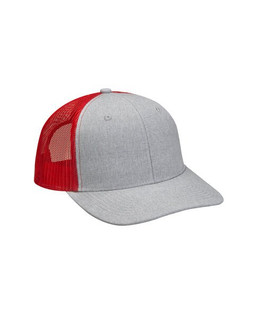 Adams PV102 - Heather Woven/Soft Mesh Trucker Cap