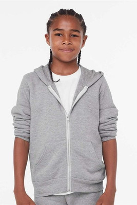 Bella+Canvas 3739Y - Youth Sponge Fleece Full-Zip Hooded Sweatshirt