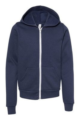 Bella+Canvas 3739Y - Youth Sponge Fleece Full-Zip Hooded Sweatshirt