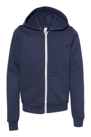 Bella+Canvas 3739Y - Youth Sponge Fleece Full-Zip Hooded Sweatshirt