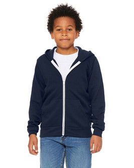 Bella+Canvas 3739Y - Youth Sponge Fleece Full-Zip Hooded Sweatshirt
