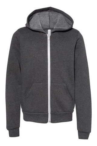 Bella+Canvas 3739Y - Youth Sponge Fleece Full-Zip Hooded Sweatshirt