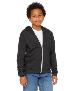 Bella+Canvas 3739Y - Youth Sponge Fleece Full-Zip Hooded Sweatshirt