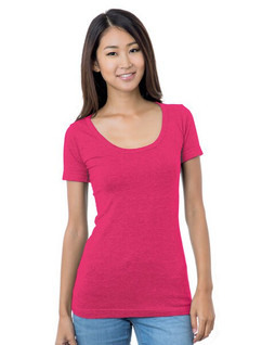 Bayside BA3405 - Juniors 4.2 oz., Fine Jersey Wide Scoop Neck T-Shirt