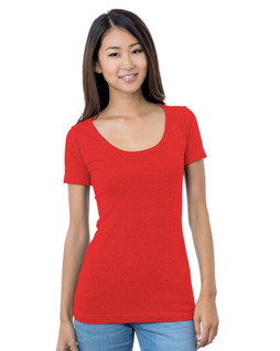 Bayside BA3405 - Juniors 4.2 oz., Fine Jersey Wide Scoop Neck T-Shirt