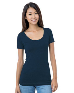 Bayside BA3405 - Juniors 4.2 oz., Fine Jersey Wide Scoop Neck T-Shirt