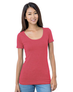 Bayside BA3405 - Juniors 4.2 oz., Fine Jersey Wide Scoop Neck T-Shirt