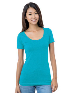 Bayside BA3405 - Juniors 4.2 oz., Fine Jersey Wide Scoop Neck T-Shirt