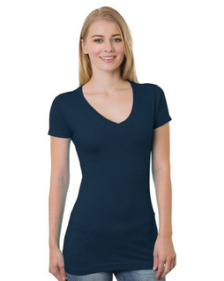 Bayside BA3407 - Juniors 4.2 oz., Fine Jersey V-Neck T-Shirt