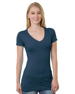 Bayside BA3407 - Juniors 4.2 oz., Fine Jersey V-Neck T-Shirt