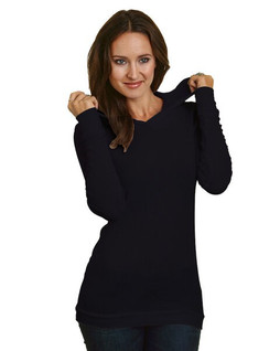 Bayside BA3425 - 5 oz., Juniors Long-Sleeve Thermal Hoodie T-Shirt