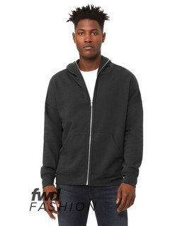 Bella+Canvas 3741 - FWD Fashion Unisex Full-Zip Fleece with Zippered Hood