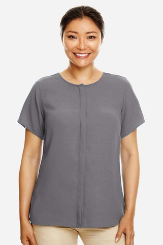 Devon & Jones DP612W - Ladies Perfect Fit  Short-Sleeve Crepe Blouse