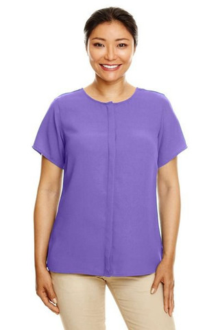 Devon & Jones DP612W - Ladies Perfect Fit  Short-Sleeve Crepe Blouse