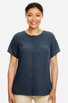 Devon & Jones DP612W - Ladies Perfect Fit  Short-Sleeve Crepe Blouse