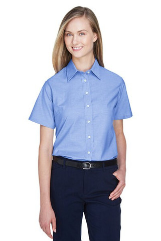 Harriton M600SW - Ladies Short-Sleeve Oxford with Stain-Release