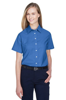 Harriton M600SW - Ladies Short-Sleeve Oxford with Stain-Release