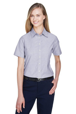 Harriton M600SW - Ladies Short-Sleeve Oxford with Stain-Release