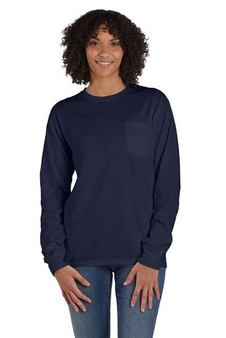 ComfortWash by Hanes GDH250 - Unisex Garment-Dyed Long-Sleeve T-Shirt with Pocket