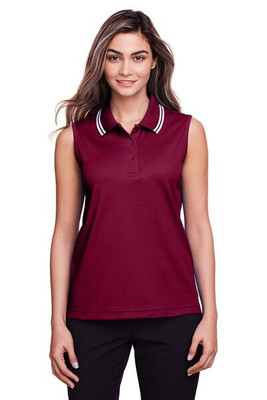 Devon & Jones DG20SW - Ladies CrownLux Performance Plaited Tipped Sleeveless Polo