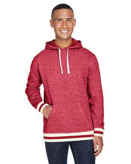 J. America JA8701 - Adult Peppered Fleece Lapover Hooded Sweatshirt