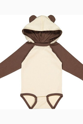 Rabbit Skins 4418 - Infant Long Sleeve Fine Jersey Bodysuit With Ears