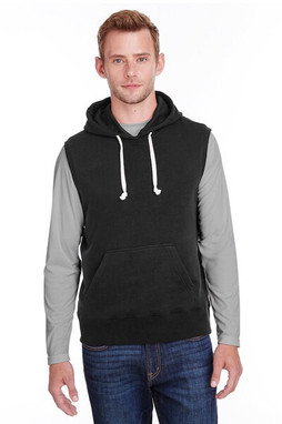 J. America JA8877 - Adult Triblend Fleece Sleeveless Hooded Sweatshirt