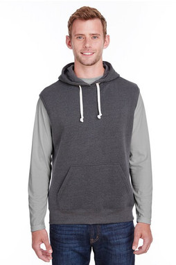 J. America JA8877 - Adult Triblend Fleece Sleeveless Hooded Sweatshirt