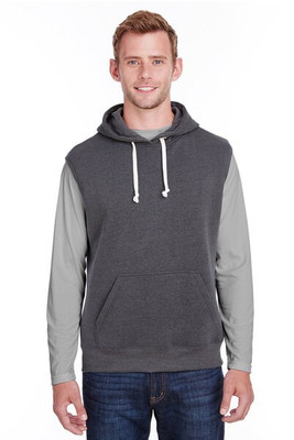 J. America JA8877 - Adult Triblend Fleece Sleeveless Hooded Sweatshirt